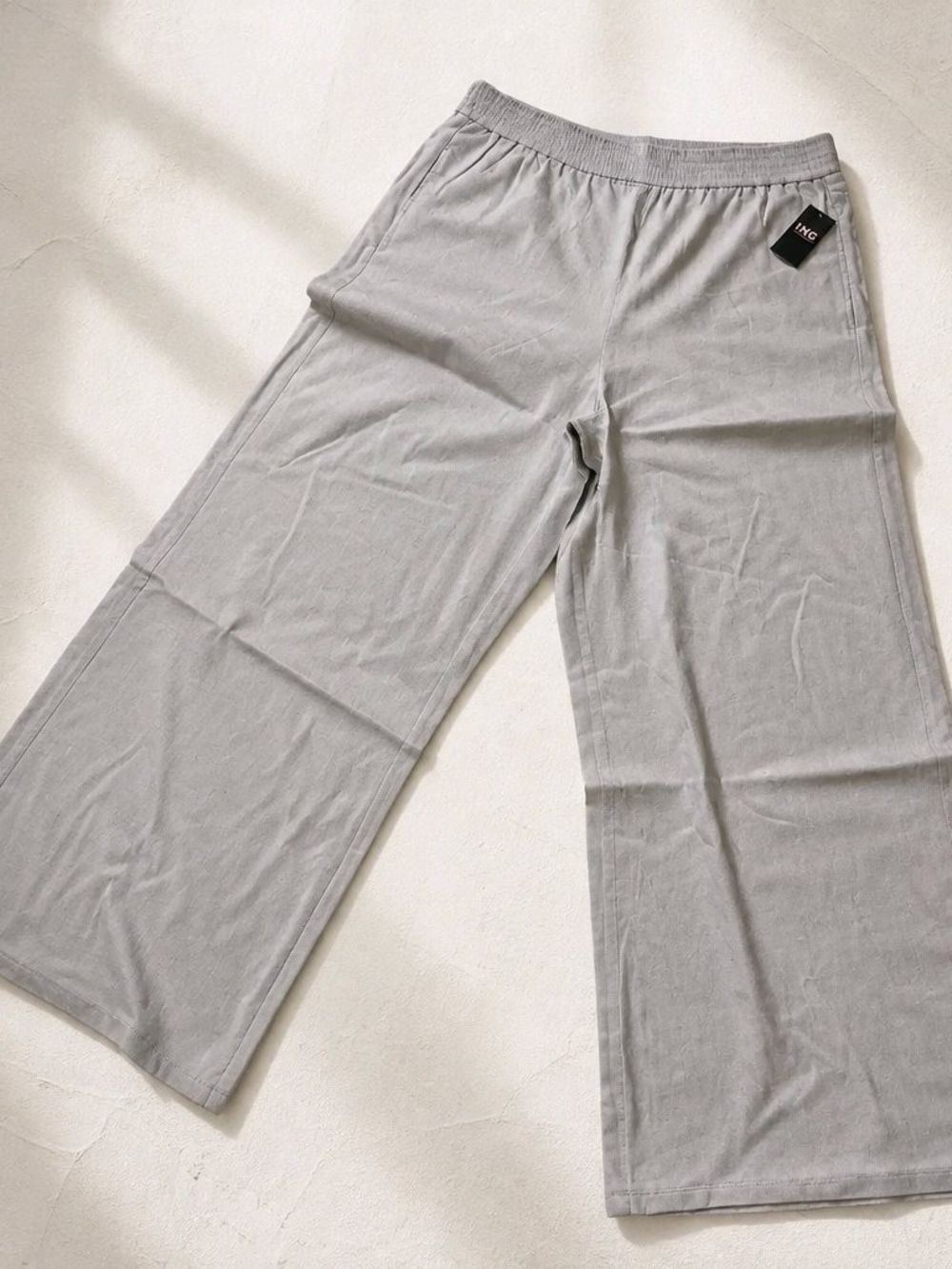 INC International Concepts Womens Light Gray Wide-Leg Pull-On Pants